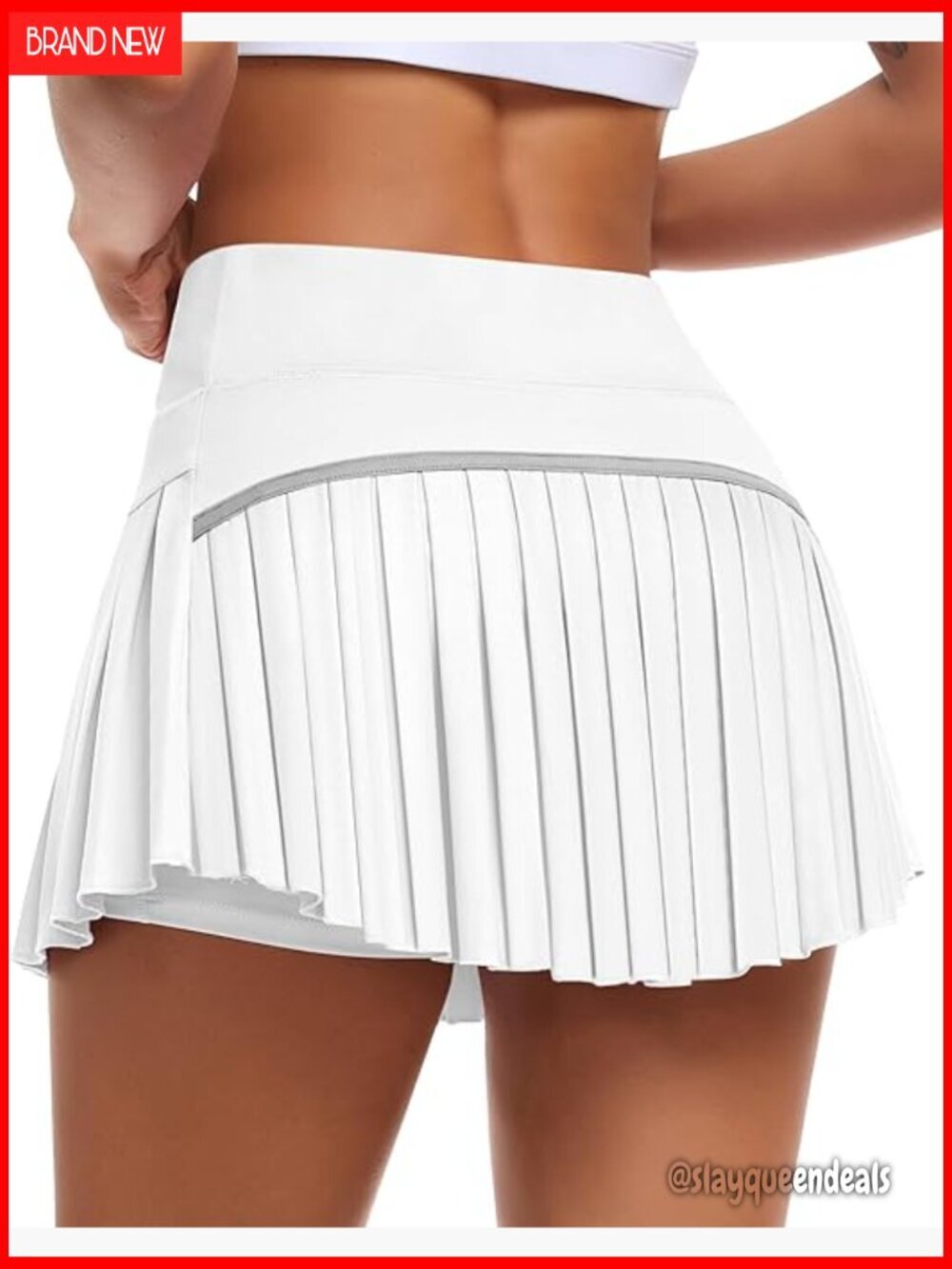 Pleated Tennis Skirt with Built-in Shorts High Waist Athletic Skort Pockets